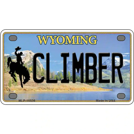 Climber Wyoming Metal Novelty License Plate 4" x 2.2" (MLP)