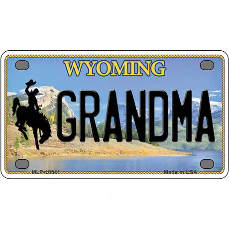 Grandma Wyoming Metal Novelty License Plate 4" x 2.2" (MLP)