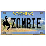 Zombie Wyoming Metal Novelty License Plate 4" x 2.2" (MLP)