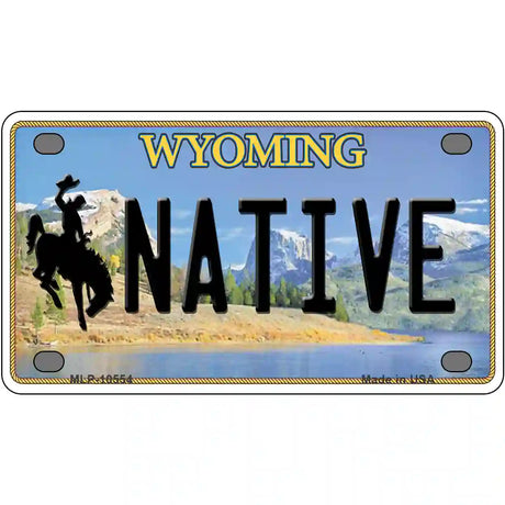 Native Wyoming Metal Novelty License Plate 4" x 2.2" (MLP)