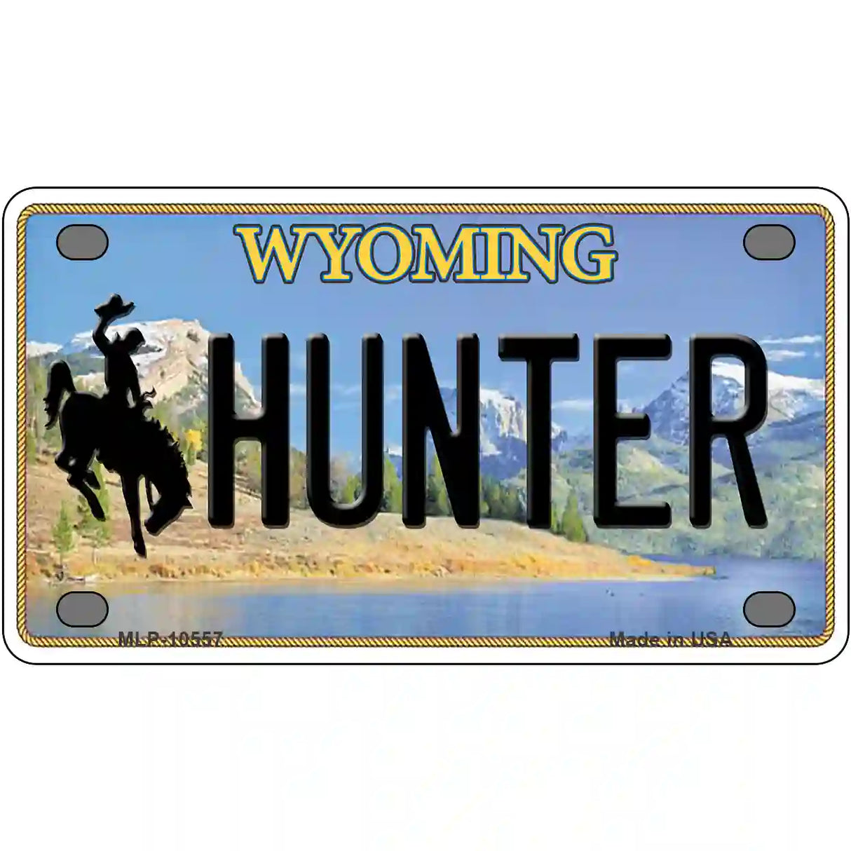 Hunter Wyoming Metal Novelty License Plate 4" x 2.2" (MLP)