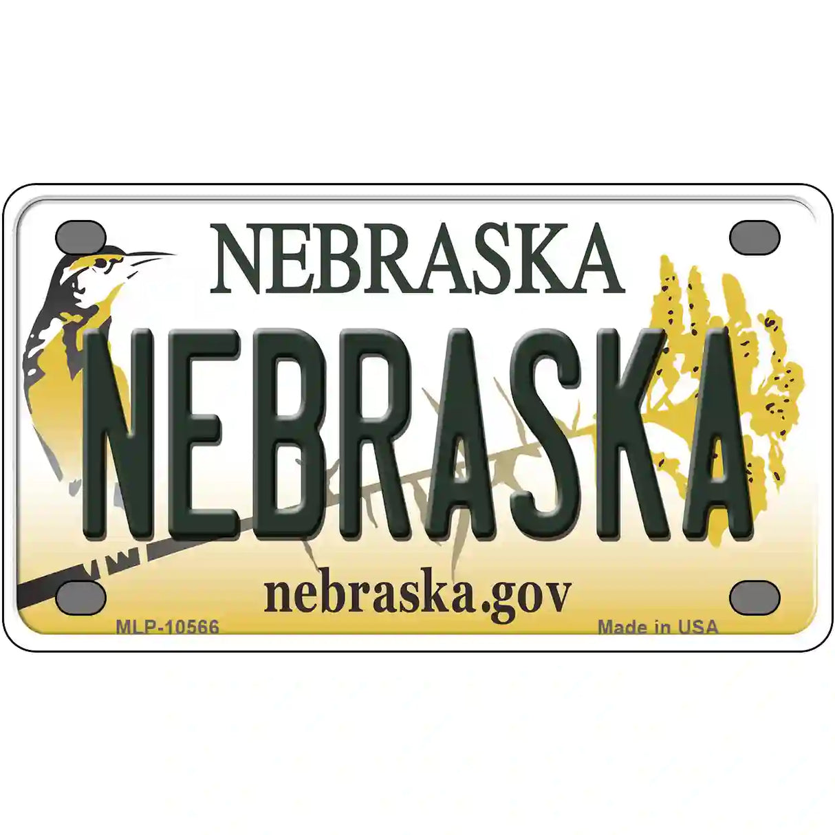 Nebraska Metal Novelty License Plate 4" x 2.2" (MLP)