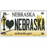 I Love Nebraska Metal Novelty License Plate 4" x 2.2" (MLP)