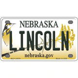 Lincoln Nebraska Metal Novelty License Plate 4" x 2.2" (MLP)