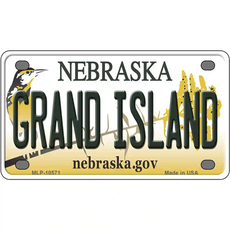 Grand Island Nebraska Metal Novelty License Plate 4" x 2.2" (MLP)