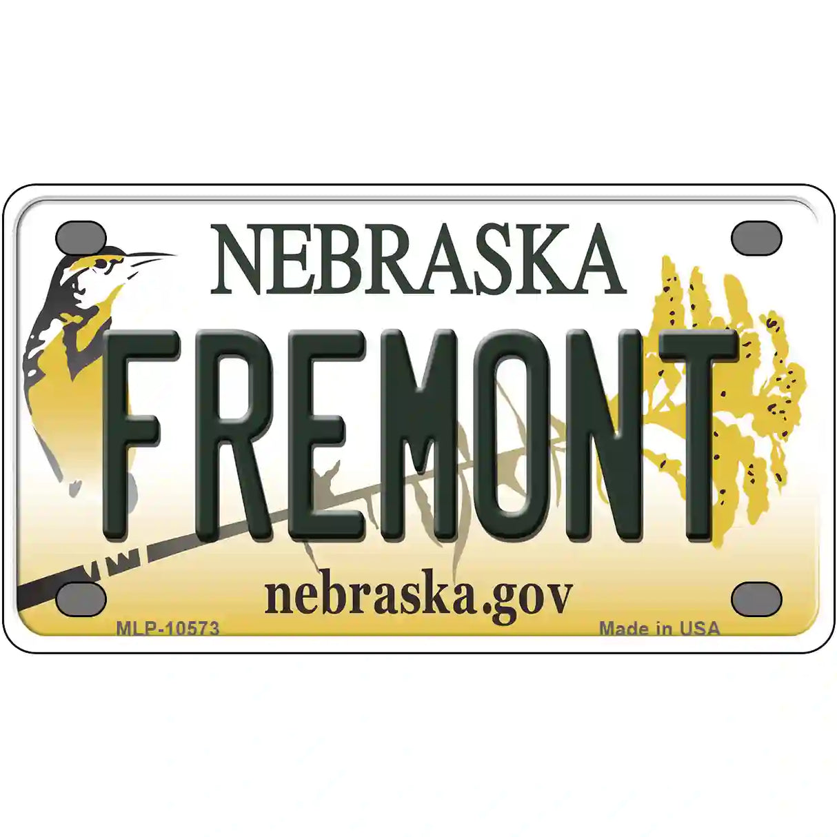 Fremont Nebraska Metal Novelty License Plate 4" x 2.2" (MLP)