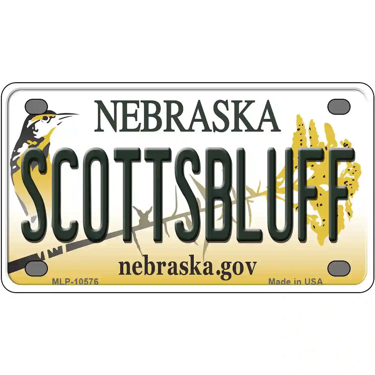 Scottsbluff Nebraska Metal Novelty License Plate 4" x 2.2" (MLP)