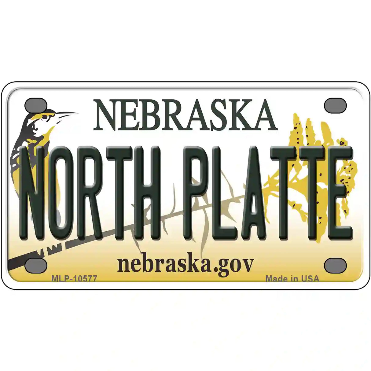 North Platte Nebraska Metal Novelty License Plate 4" x 2.2" (MLP)