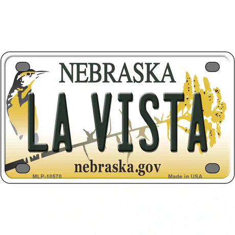 La Vista Nebraska Metal Novelty License Plate 4" x 2.2" (MLP)