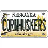 Cornhuskers Nebraska Metal Novelty License Plate 4" x 2.2" (MLP)