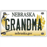 Grandma Nebraska Metal Novelty License Plate 4" x 2.2" (MLP)