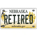 Retired Nebraska Metal Novelty License Plate 4" x 2.2" (MLP)