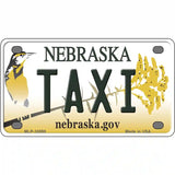 Taxi Nebraska Metal Novelty License Plate 4" x 2.2" (MLP)