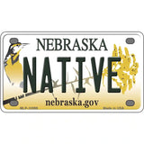 Native Nebraska Metal Novelty License Plate 4" x 2.2" (MLP)