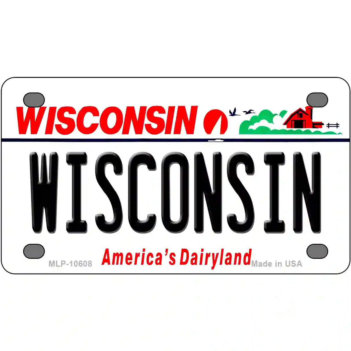 Wisconsin Metal Novelty License Plate 4" x 2.2" (MLP)