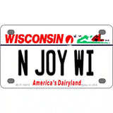 N Joy WI Wisconsin Metal Novelty License Plate 4" x 2.2" (MLP)