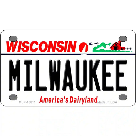 Milwaukee Wisconsin Metal Novelty License Plate 4" x 2.2" (MLP)