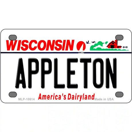 Appleton Wisconsin Metal Novelty License Plate 4" x 2.2" (MLP)