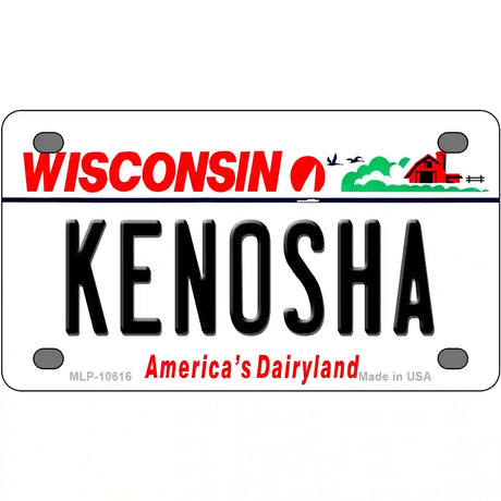 Kenosha Wisconsin Metal Novelty License Plate 4" x 2.2" (MLP)