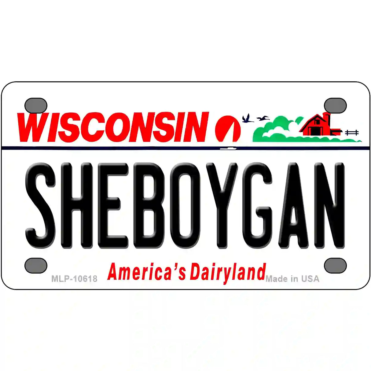 Sheboygan Wisconsin Metal Novelty License Plate 4" x 2.2" (MLP)