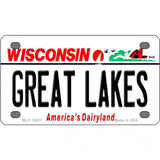 Great Lakes Wisconsin Metal Novelty License Plate 4" x 2.2" (MLP)