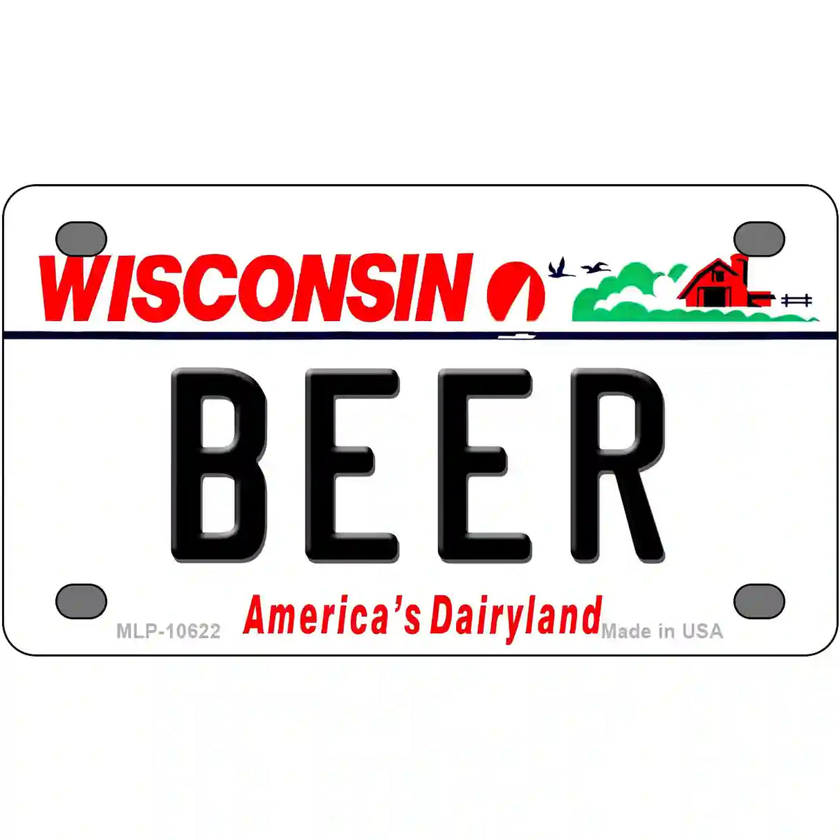 Beer Wisconsin Metal Novelty License Plate 4" x 2.2" (MLP)