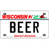 Beer Wisconsin Metal Novelty License Plate 4" x 2.2" (MLP)