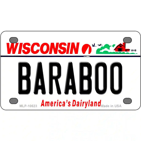 Baraboo Wisconsin Metal Novelty License Plate 4" x 2.2" (MLP)