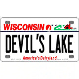 Devils Lake Wisconsin Metal Novelty License Plate 4" x 2.2" (MLP)