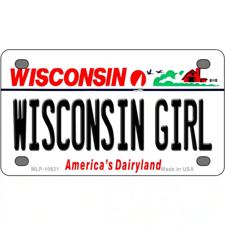 Wisconsin Girl Wisconsin Metal Novelty License Plate 4" x 2.2" (MLP)