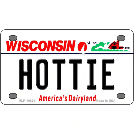 Hottie Wisconsin Metal Novelty License Plate 4" x 2.2" (MLP)