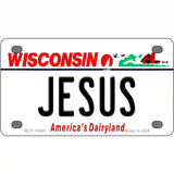 Jesus Wisconsin Metal Novelty License Plate 4" x 2.2" (MLP)