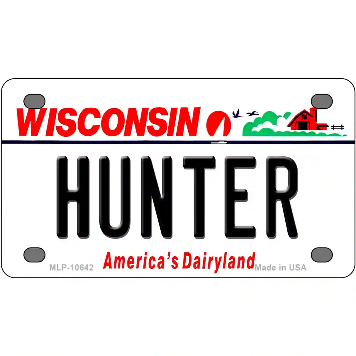 Hunter Wisconsin Metal Novelty License Plate 4" x 2.2" (MLP)