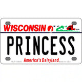 Princess Wisconsin Metal Novelty License Plate 4" x 2.2" (MLP)