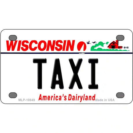 Taxi Wisconsin Metal Novelty License Plate 4" x 2.2" (MLP)