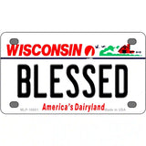 Blessed Wisconsin Metal Novelty License Plate 4" x 2.2" (MLP)