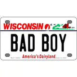 Bad Boy Wisconsin Metal Novelty License Plate 4" x 2.2" (MLP)