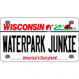 Waterpark Junkie Wisconsin Metal Novelty License Plate 4" x 2.2" (MLP)