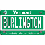 Burlington Vermont Metal Novelty License Plate 4" x 2.2" (MLP)