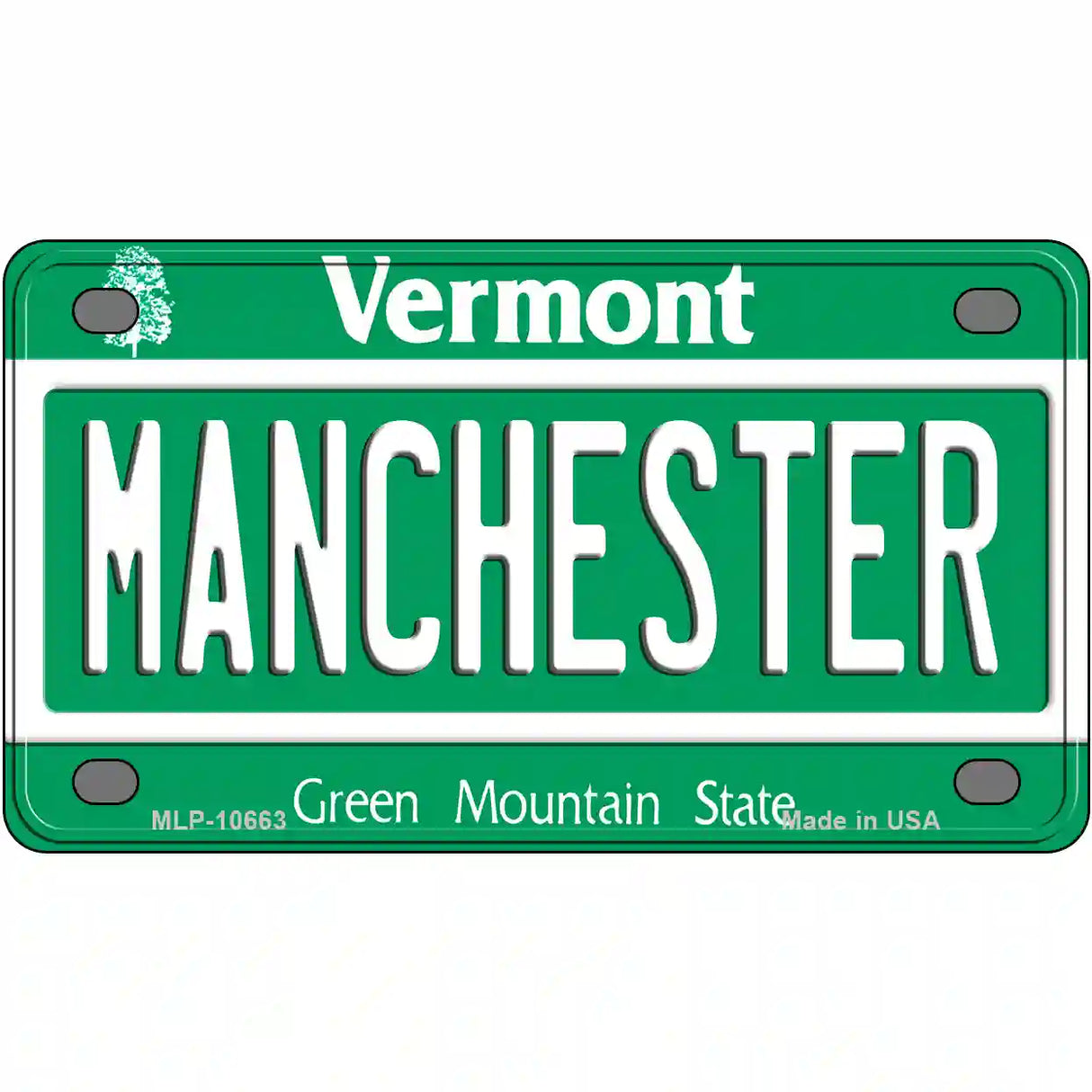 Manchester Vermont Metal Novelty License Plate 4" x 2.2" (MLP)