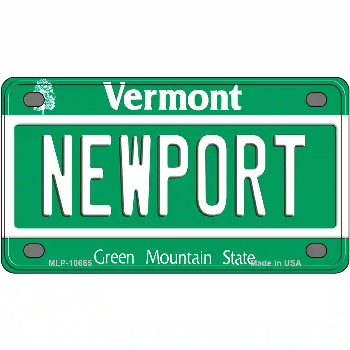 Newport Vermont Metal Novelty License Plate 4" x 2.2" (MLP)