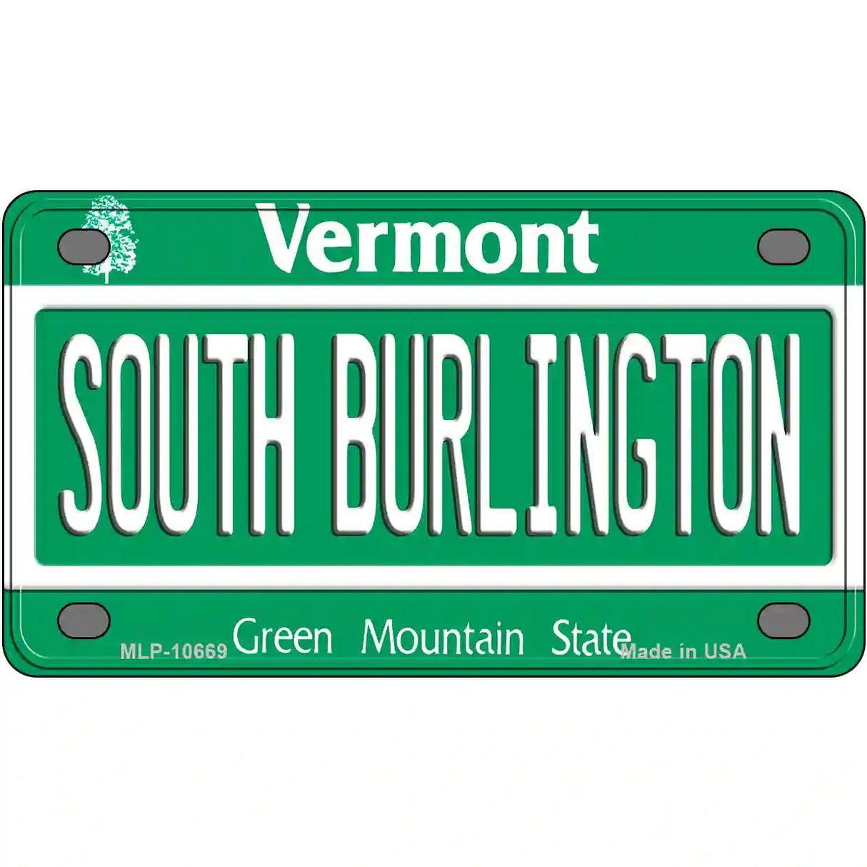 South Burlington Vermont Metal Novelty License Plate 4" x 2.2" (MLP)