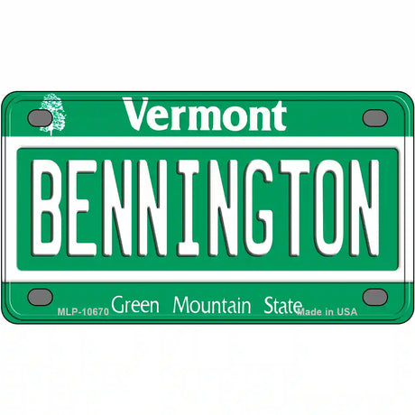 Bennington Vermont Metal Novelty License Plate 4" x 2.2" (MLP)