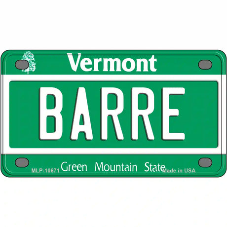 Barre Vermont Metal Novelty License Plate 4" x 2.2" (MLP)