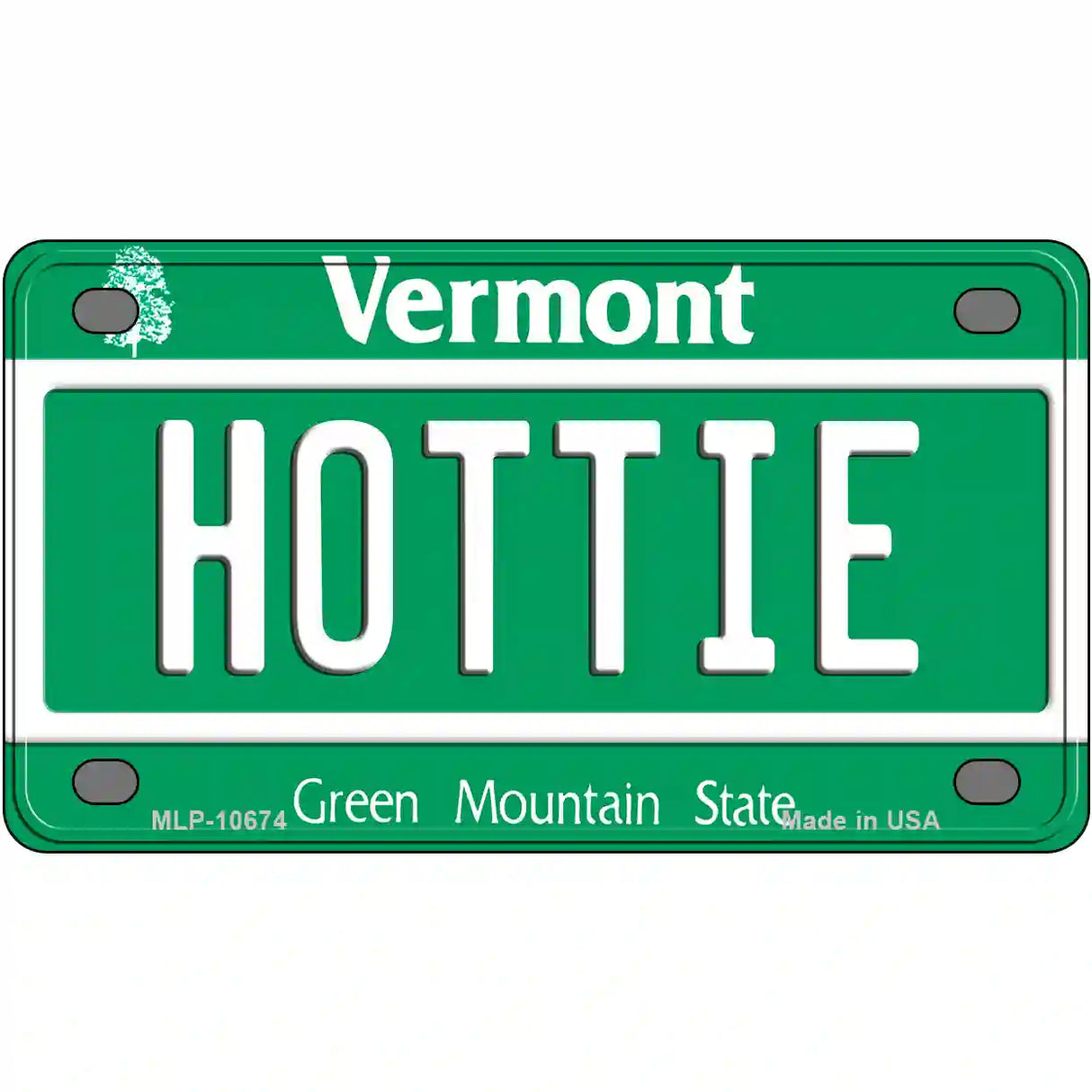 Hottie Vermont Metal Novelty License Plate 4" x 2.2" (MLP)