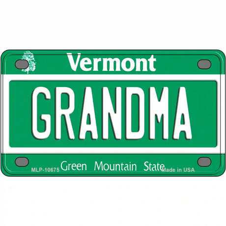 Grandma Vermont Metal Novelty License Plate 4" x 2.2" (MLP)