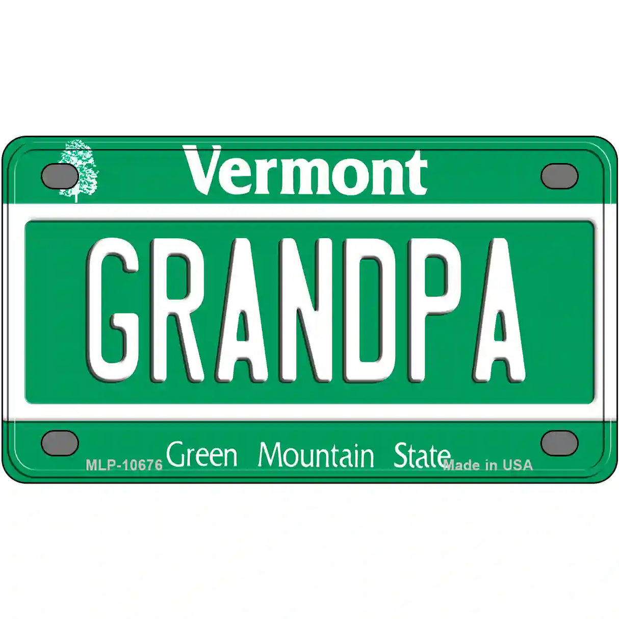 Grandpa Vermont Metal Novelty License Plate 4" x 2.2" (MLP)