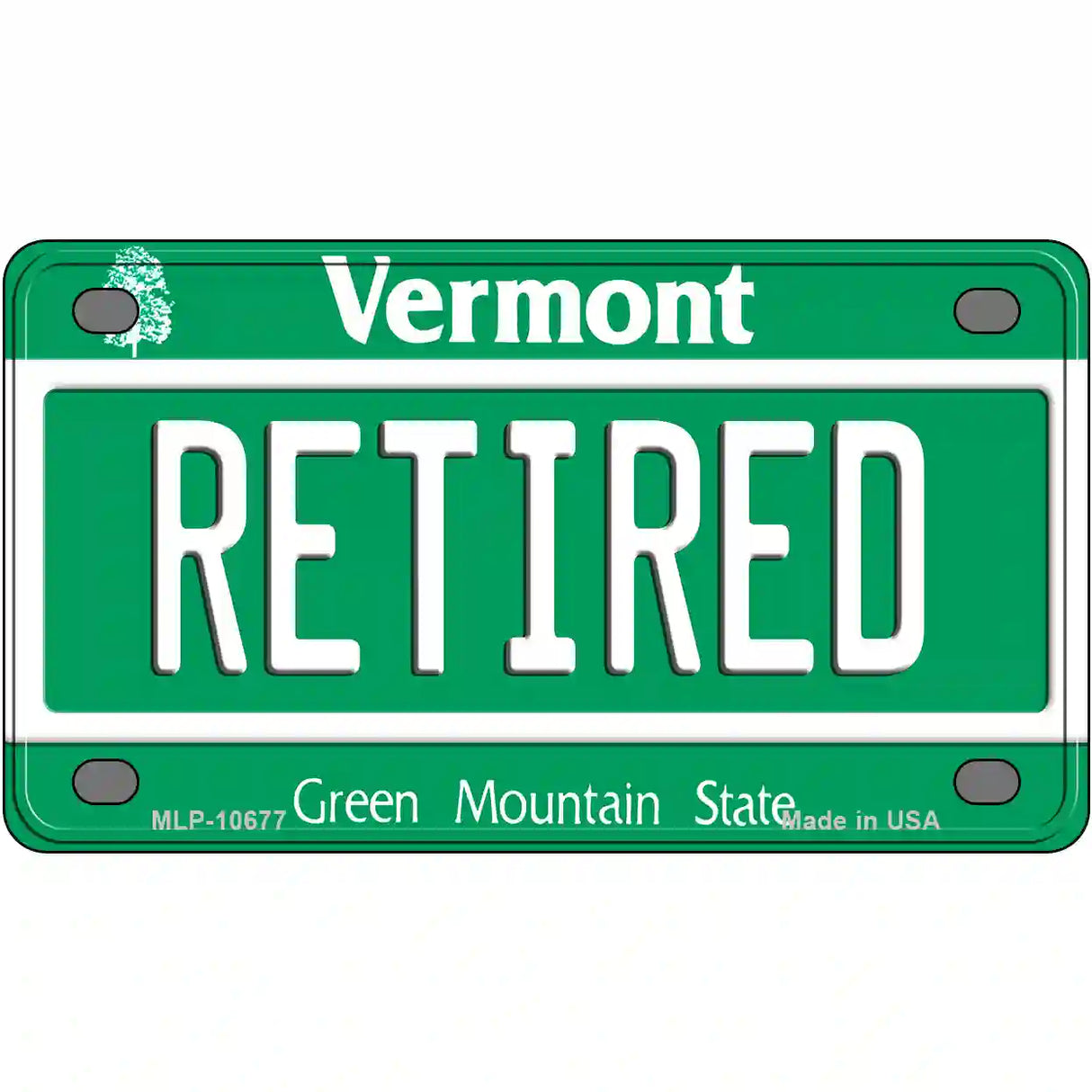 Retired Vermont Metal Novelty License Plate 4" x 2.2" (MLP)