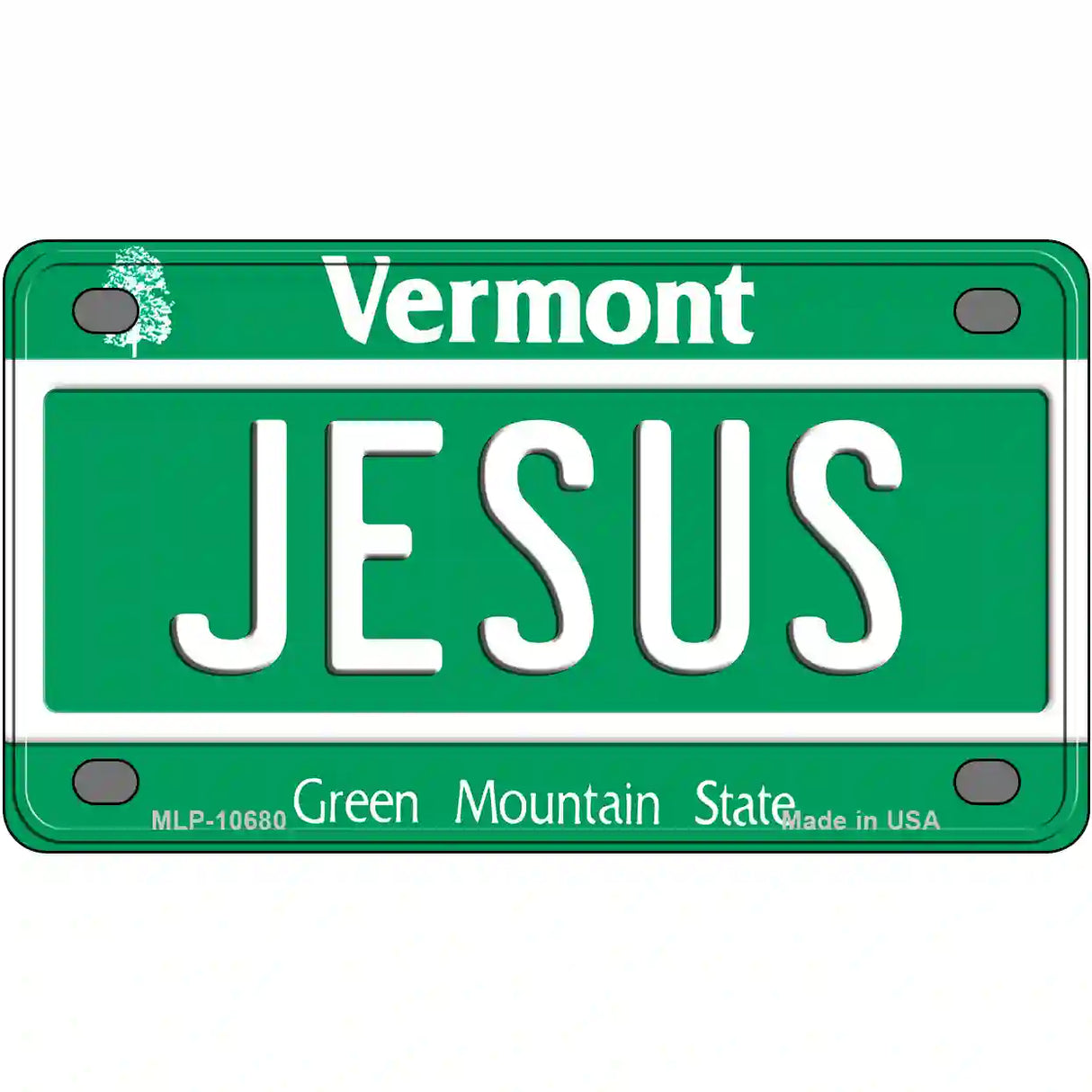 Jesus Vermont Metal Novelty License Plate 4" x 2.2" (MLP)