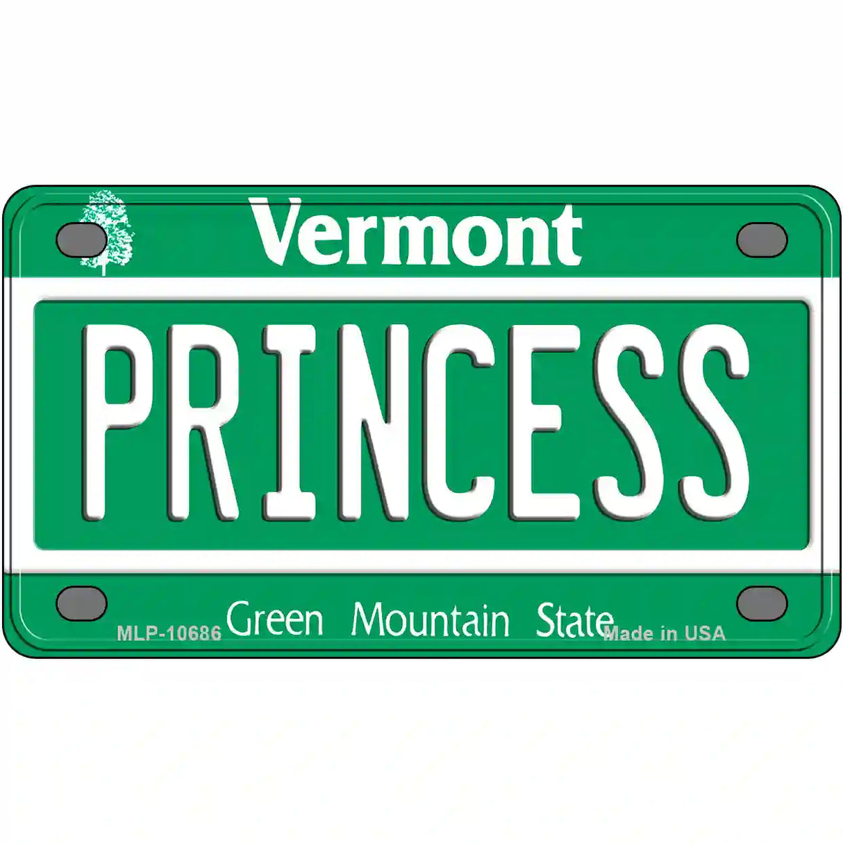 Princess Vermont Metal Novelty License Plate